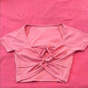 Aeropostale Pink Knotted Front Blouse